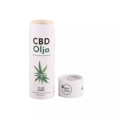 10 مل CBD من الضروري النفط جولة ورقة أنبوب التغليف مستحضرات التجميل اسطوانة أنابيب التعبئة والتغليف
